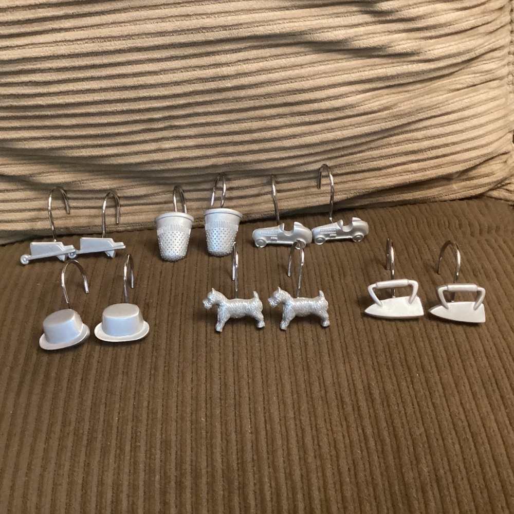 Hasbro MONOPOLY Shower Curtain Hooks